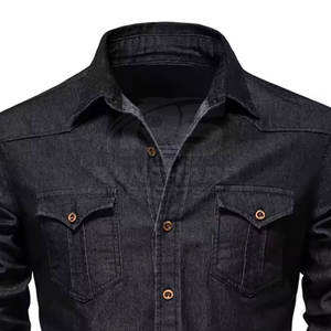Men Button <b>Up</b> <b>Jeans</b> Shirt Classic Casual Look Shirt Men Vintage Style <b>Jeans</b> Shirt Long Sleeve Work Shirt - Product Image 3