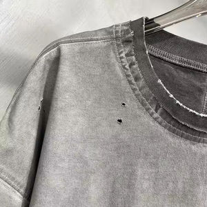 240sm ผ้าฝ้าย100% สำหรับผู้ชายเสื้อยืดโอเวอร์ไซส์ทรงบ็อกซี่ฟิตเนสดีไซน์กำหนดได้เอง - Product Image 6