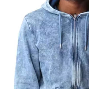 เสื้อมีฮู้ดซักกรดมีซิปสำหรับผู้ชายเสื้อแนวสตรีทแบบมีซิปทนทาน - Product Image 3