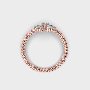 Anillo de Compromiso con Diamante Cultivado en Laboratorio de 1.50 Quilates, Corte Pera y Redondo, Forma Floral, Elegante y Único, con Engaste de Bisel Roma - Product Image 4