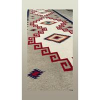 Handmade Washable Jute Runner Rug Oriental Geometric Hallway Carpet for Home
