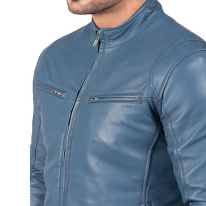 Chaqueta de cuero con cuello levantado y cremallera, chaqueta informal de talla grande para hombre con bolsillos, chaqueta de invierno para adultos - Product Image 3