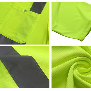 เสื้อกั๊กสะท้อนแสงแขนสั้นสำหรับงานโรงงาน ขายส่ง ความปลอดภัยสูง มาตรฐาน ANSI ระดับ 1 กันน้ำ สีแดง - Product Image 3