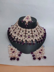 Ensemble de bijoux plaqué or kundan traditionnel indien et ensemble de collier en cuivre pour femmes et filles accessoires indiens bijoux femmes - Product Image 4