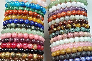 Bracelets de pierres précieuses en cristal de couleur mélangée Forme de boule Charme de guérison à la mode - Product Image 4