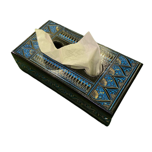 กล่องใส่กระดาษทิชชูไม้แกะสลักด้วยมือแบบดั้งเดิม เป็นมิตรกับสิ่งแวดล้อม งานฝีมือพื้นบ้านปากีสถาน ดีไซน์รูปทรงสี่เหลี่ยมผืนผ้า - Product Image 1