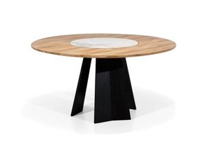 Vente chaude Table à manger carrée en bois moderne industrielle de luxe personnalisable avec cadre en fer et 4 chaises de salle à manger - Product Image 1