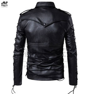 Produit le plus vendu Veste supérieure en cuir Meilleures vestes en cuir minces d'hiver pour hommes Veste en cuir de conception personnalisée - Product Image 3