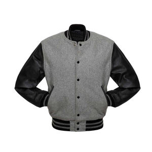 Veste universitaire pour hommes, couleur unie, fermeture à boutons, coupe régulière, vestes pour hommes coupe-vent vente en gros - Product Image 1