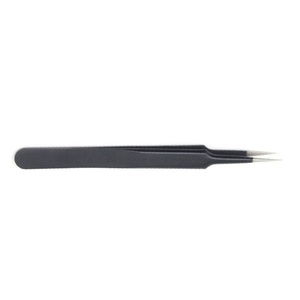 Private Label 90 Degree Stainless Steel Fiber Tip Tweezers Pink Volume Lash <b>Extensions</b> Eyelash <b>Extension</b> Tweezers - Product Image 4