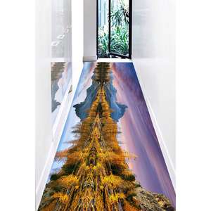 Tapis imprimé paysage naturel : Décoration de ferme, facile à nettoyer, antidérapant, tapis fin non tissé - Product Image 3