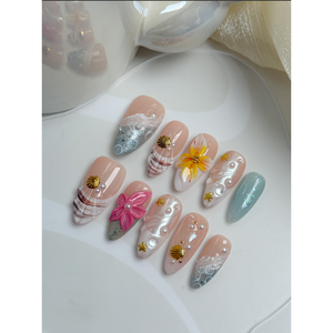 Uñas Postizas Island Glow, Añade una Belleza Luminosa a tus Dedos - Product Image 1