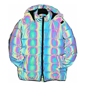 Veste de printemps en toile réfléchissante imperméable respirante surdimensionnée tendance 2025 pour hommes, veste brillante de style urbain - Product Image 1