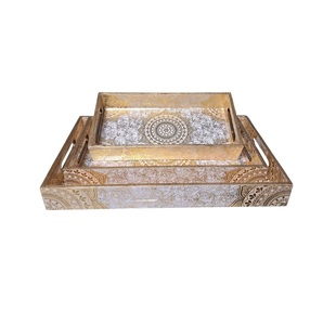 Juego de bandejas de madera para servir Ramadán, color personalizado, 3 uds., bandeja de comida impresa Rectangular para el hogar, restaurante, Servicio para el hogar - Product Image 3