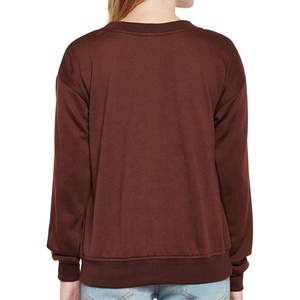 Sweat-shirt d'hiver décontracté à blocs de couleur imprimé pour femmes Pull ample Col rond Vêtements à épaules tombantes Fabricant de sweat-shirt personnalisé - Product Image 2