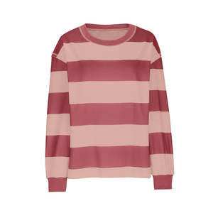 Sudaderas de gran tamaño a la moda para mujer, Tops informales de manga larga a rayas, jersey con hombros caídos y bloques de Color para Otoño Invierno - Product Image 1