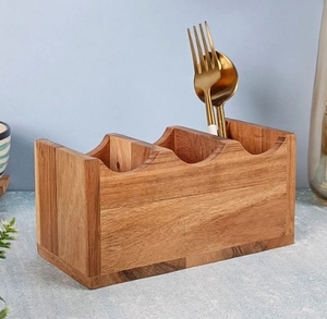 Soporte para cubiertos de madera de mango hecho a mano, 3 partes, Sheesham y mango, utensilio de madera, soporte para cubiertos de encimera - Product Image 2