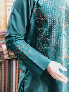 Traje Étnico Afgano Salwar Kameez Musulmán para Hombre, Vestido Afgano Transpirable con Bordado Estampado, Trajes Islámicos de Moda - Product Image 3