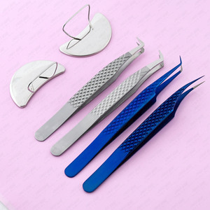 Professionnel 90 Degrés Boot Volume Pince À Épiler Extension De Cils Courbé Lune Miroir En Acier Inoxydable Diamant Grip Pince À Épiler - Product Image 6