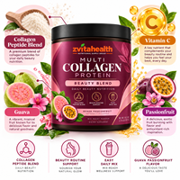 Poudre de protéines multi-collagène à marque privée, vitamine C, probiotiques, collagène hydrolysé, produits de beauté pour la peau, les cheveux, les ongles, les articulations et l'intestin