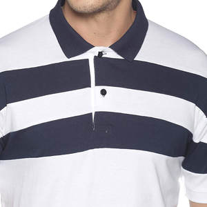 T-shirt polo de haute qualité pour hommes respirant à la mode motif solide impression de logo personnalisé matériau en coton anti-rides - Product Image 5