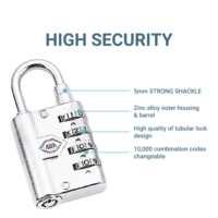 Cadenas à combinaison pour porte et voyage, 4 chiffres, haute sécurité, en acier et alliage de zinc, ABA