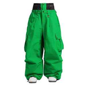 กางเกงสกีผ้าฝ้ายแบบฟรีสไตล์ OEM แบบกำหนดเอง กันลม กันน้ำ น้ำหนักเบา ไซส์ใหญ่ ทรงหลวม ซับในผ้ายีนส์ สำหรับเล่นสโนว์บอร์ด - Product Image 1