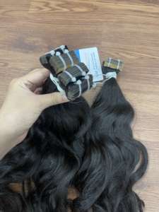 Cinta de alta calidad Extensiones de cabello humano de onda recta Mejor precio en extensiones de cabello de cinta de color piano natural - Product Image 6