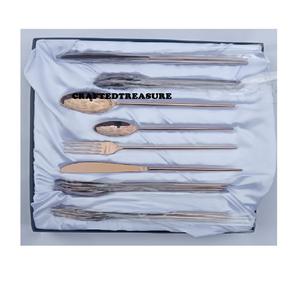 Juego de servidor de ensalada con cuchara de acero inoxidable y fregona, juego de 6 piezas, manualidades con mango de lujo personalizadas utilizadas para regalos al mejor precio - Product Image 2