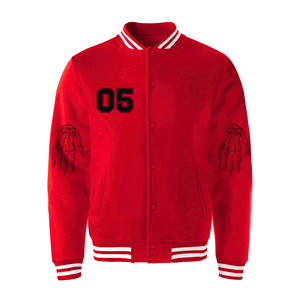 Veste d'hiver décontractée pour hommes avec patch brodé Letterman Varsity Style Leather Sleeves Varsity Vestes pour hommes - Product Image 5