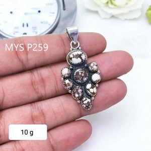 Fantásticos Colgantes de Plata de Ley 925 con Piedras Preciosas de Jaspe Caballo Salvaje - Product Image 1