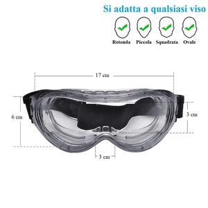 3 occhiali di sicurezza da lavoro con lenti antigraffio e fascia elastica maschera perfetta per la protezione degli occhi - Product Image 2