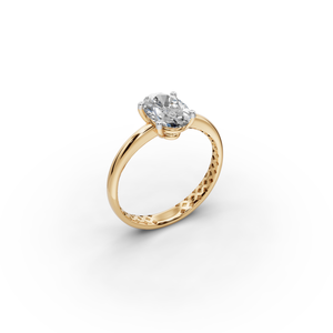 Anillo de Diamante Cultivado en Laboratorio, Corte Ovalado, 1.50 TCW, Oro, Joyería Elegante y Lujosa - Product Image 4