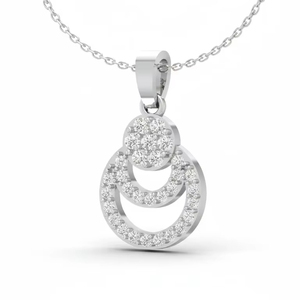 Pendentif élégant en forme de goutte de diamant ovale – Collier statement en or 14 carats |   Bijoux de créateurs modernes - Product Image 1