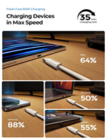 Cable de Carga USB C LISEN, Paquete de 4, 60W, Alta Velocidad, Carga Rápida, Cable Tipo C a Tipo C Duradero para iPhone, Samsung, iPad, Laptop