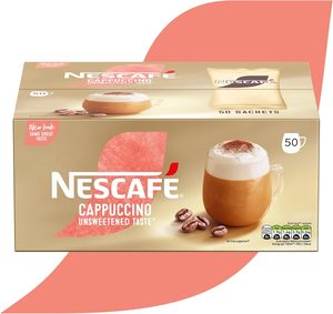 Café Instantáneo Arábica Suave con Cafeína, Sabor Cappuccino Sin Azúcar, Caja de 50 X 14.2g - Product Image 3