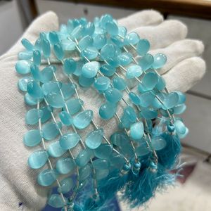 Proveedor al por mayor de cuentas de cristal de cuarzo Monolisa, piedras preciosas de almendras naturales verdes para la fabricación de joyas, precio a granel - Product Image 3