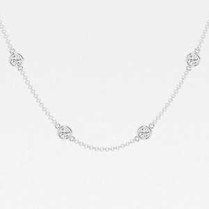 Collier de mode avec diamant rond de 2,00 carats cultivé en laboratoire, fait à la main, or blanc, jaune ou rose 14 carats, taille personnalisée - Product Image 1