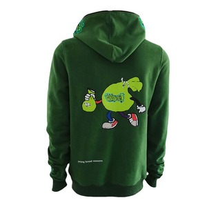 Sudaderas y sudaderas de ropa deportiva verde, sudaderas personalizadas en blanco/logotipo con cremallera de cara completa, sudaderas con capucha de lana de algodón 100% - Product Image 3