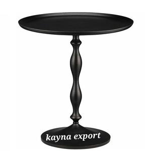 Table d'appoint en fer au design moderne, finition noire mate, revêtement en poudre, meubles de salon, utilisation à domicile ou au bureau, table basse - Product Image 1