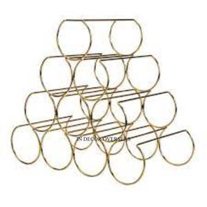 ชั้นวางขวดไวน์ความจุขนาดใหญ่ทำจากลวดโลหะชุบทองเกรดสูง - Product Image 1