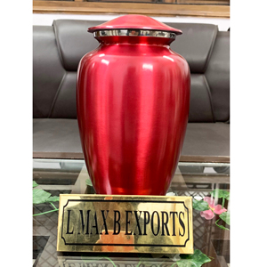 Urnas de cremación para adultos de Color rojo transparente de aluminio para cenizas humanas con bolsa de terciopelo gratis precio al por mayor - Product Image 1
