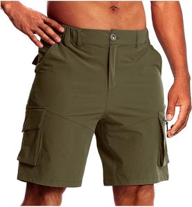 Short Cargo Homme Taille Plus, 4 Way Stretch, Décontracté, 6 Poches, Smart Casual Workout Shorts avec Taille Grande Taille Brodée - Product Image 1