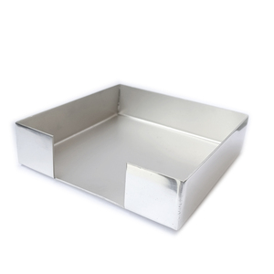 Plateau à serviettes rectangulaire en acier inoxydable moderne, de haute qualité, élégant, fait à la main, organisateur de table, fête de Noël, meilleur prix indien - Product Image 4