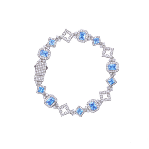 Bracelet tennis hip-hop en moissanite bleue, serti de pierres, bijou de luxe pour homme, idéal pour les fêtes et les mariages. - Product Image 6