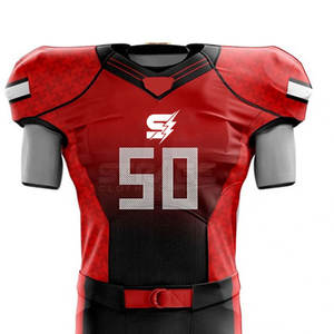 เนื้อผ้าเรียบเนียน ออกแบบเพื่อการเคลื่อนไหวที่สะดวกสบาย ระบายอากาศได้ดี ชุดฟุตบอลอเมริกันแขนสั้น ซึมซับเหงื่อ แห้งเร็ว คุณภาพสูง - Product Image 3