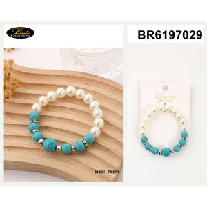 Brazalete de Trébol Chapado en Oro Linda New York con Perlas de Imitación, Joyería de Moda para Mujer - Product Image 5