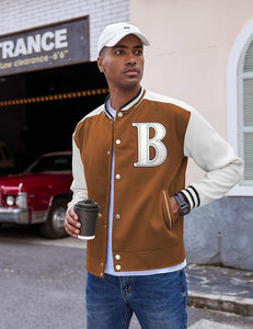 Chaqueta de lana para hombre más vendida, chaqueta para hombre Varsity con cuello levantado, logotipo frontal personalizado, chaqueta bomber informal de invierno de alta calidad - Product Image 2