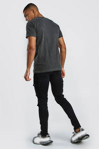 OEM 230G logotipo personalizado 100% algodón Vintage lavado de talla grande Slim Fit personalizado impreso camiseta para Hombres estilo Hip Hop cuello redondo largo - Product Image 3