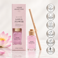 Diffuseur de parfum en roseau à la fleur de lotus, marque privée, 45 ml |   Parfum d'ambiance floral et oriental |   Fabricant OEM Espagne